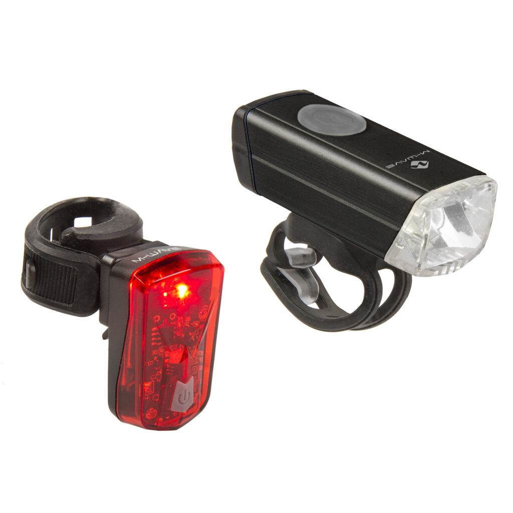 221092 M-WAVE Atlas 20 USB battery pack lamp set - AVAILABLE IN SELECTED BIKE SHOPS