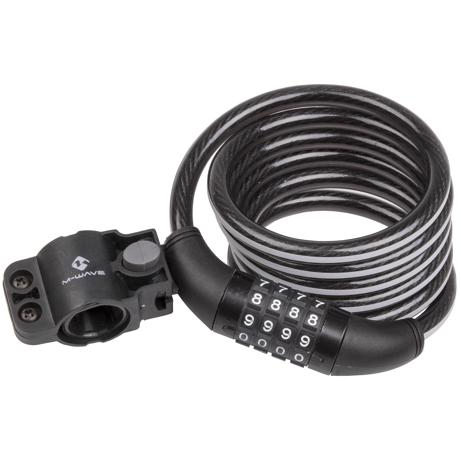M-WAVE DS 10.18 Illu reflex spiral cable lock – AVAILABLE IN SELECTED BIKE SHOPS