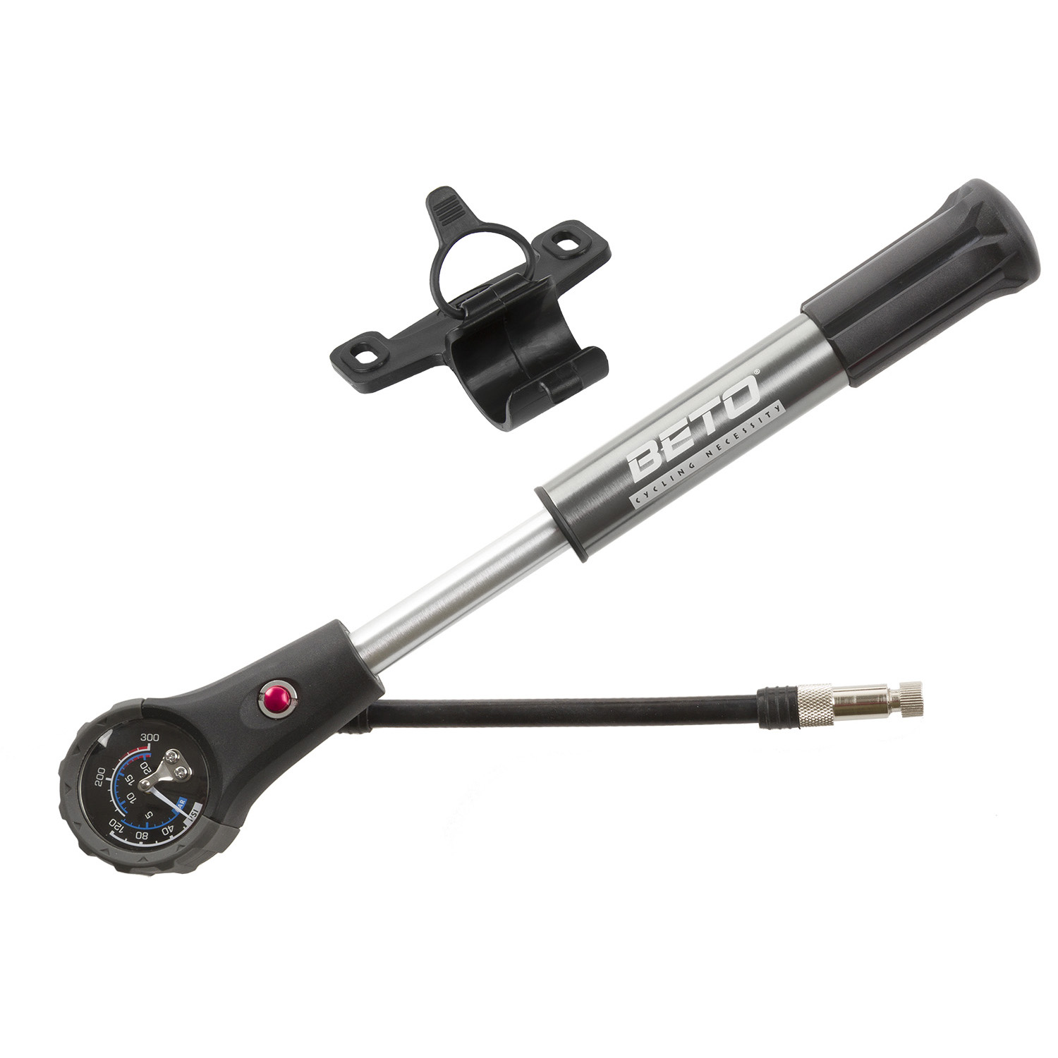 470270  – BETO Dual Function 2 in 1 shock pump – AVAILABLE IN SELECTED BIKE SHOPS