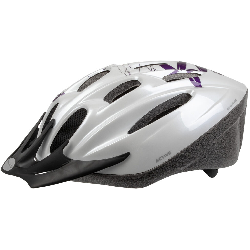 731032 M-WAVE Active White Flower bicycle helmet- AVAILABLE IN SELECTED BIKE SHOPS