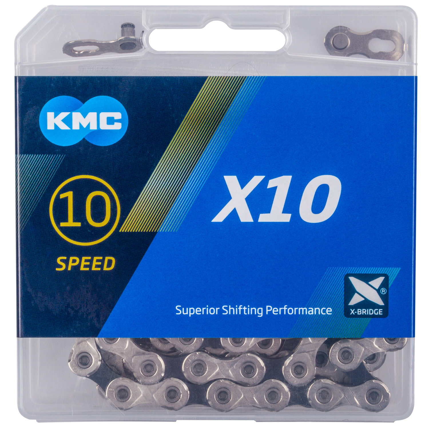 303565 KMC X10 Silver/Black derailleur chain – AVAILABLE IN SELECTED BIKE SHOPS